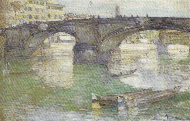 Childe Hassam Ponte Santa Trinita,Florence